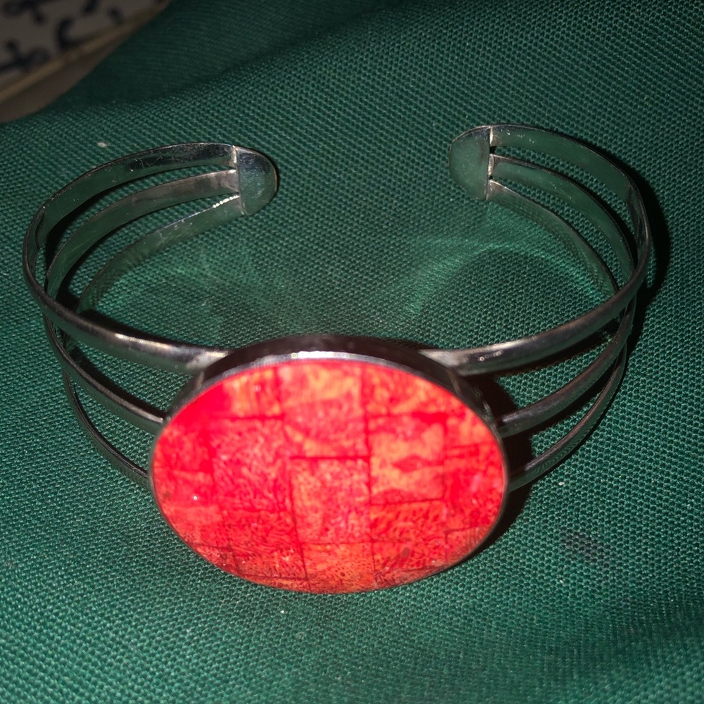 Sponge Coral Stainless Steel Cuff Bracelet-  694 $45 or $40 w/offer